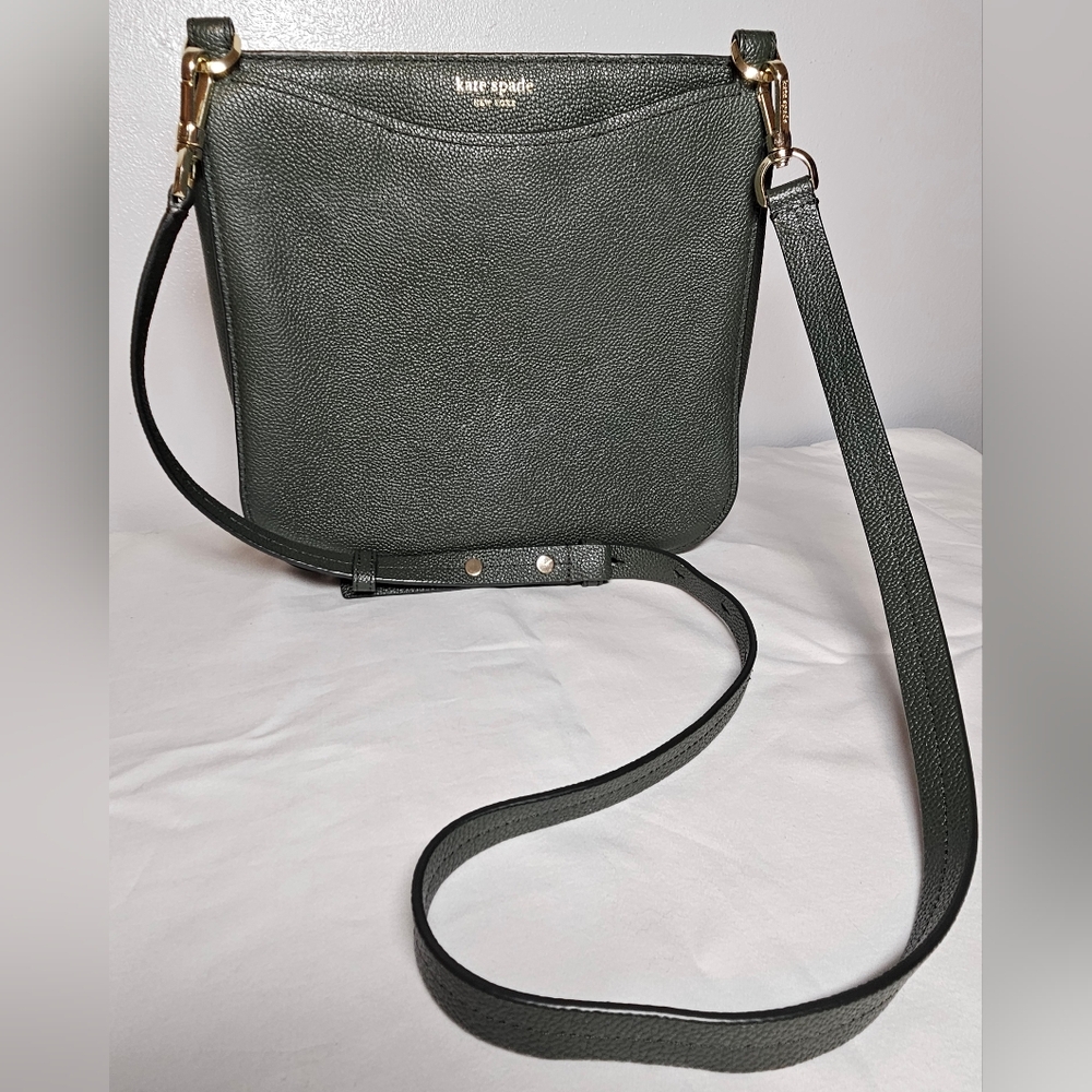 Kate Spade Margaux Large Crossbody,  Green Pebbled Leather